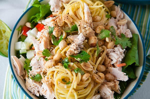Thai Chicken Salad with Creamy Peanut Dressing