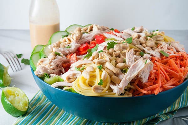 Thai Chicken Salad with Creamy Peanut Dressing