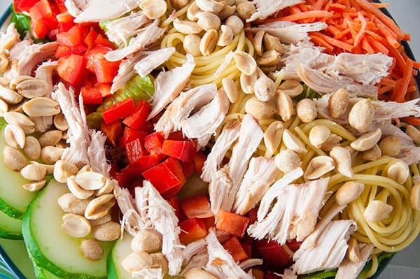 Thai Chicken Salad with Creamy Peanut Dressing