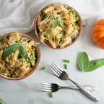 Pumpkin Penne with Peas, Parmesan, and Sage