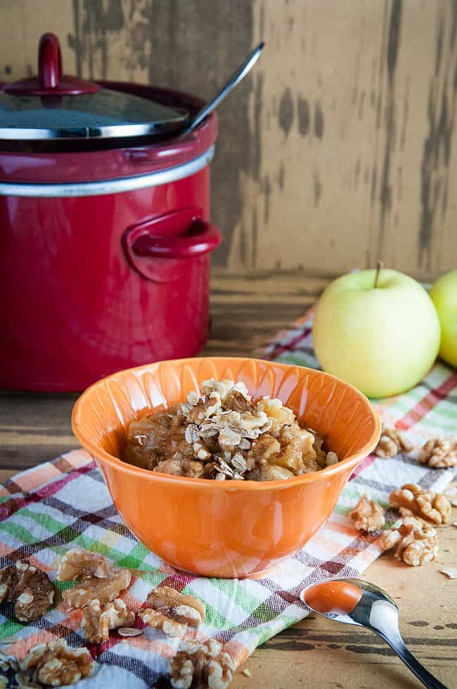 Crock Pot Apple Pie Oatmeal - Seasoned Sprinkles