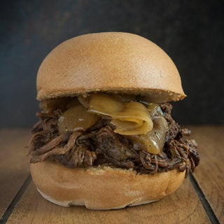 Slow Cooker Balsamic Roast Beef Sandwiches