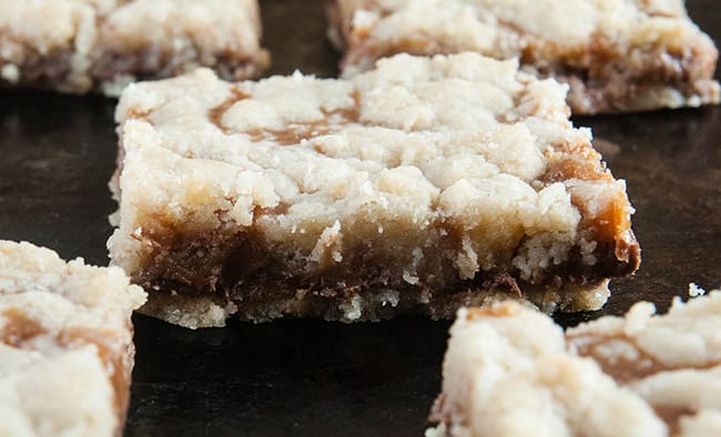 Gluten free Salted Caramel Chocolate Chip Butter Bars