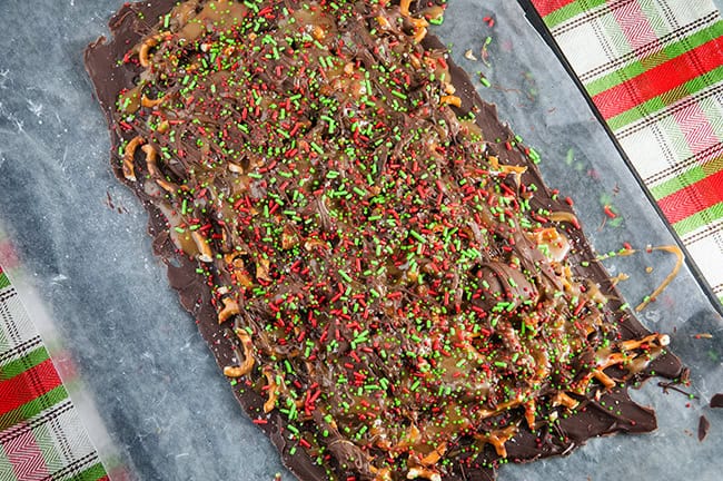 Salted Caramel Pretzel Chocolate Bark