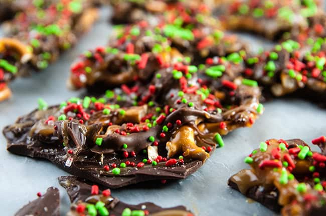 Salted Caramel Pretzel Chocolate Bark