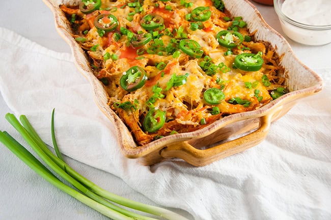 Buffalo Chicken Sweet Potato Cheese Fries