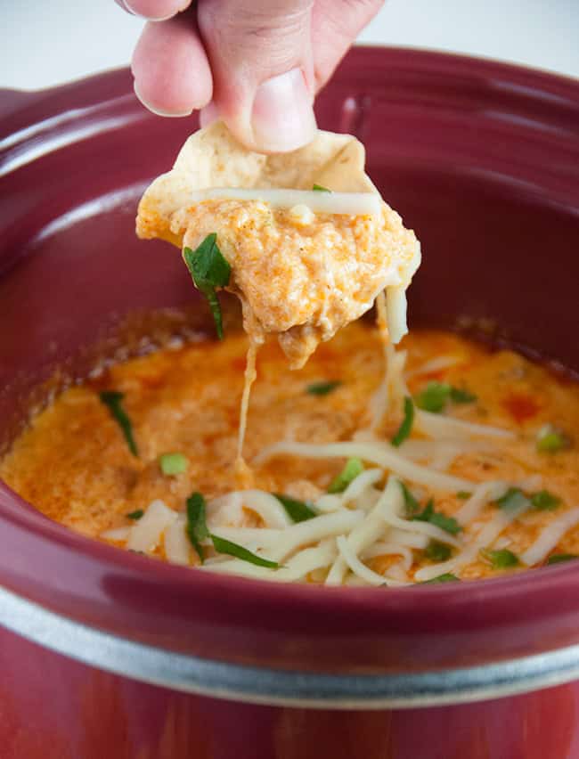 Crockpot Cheesy Buffalo Chicken Dip