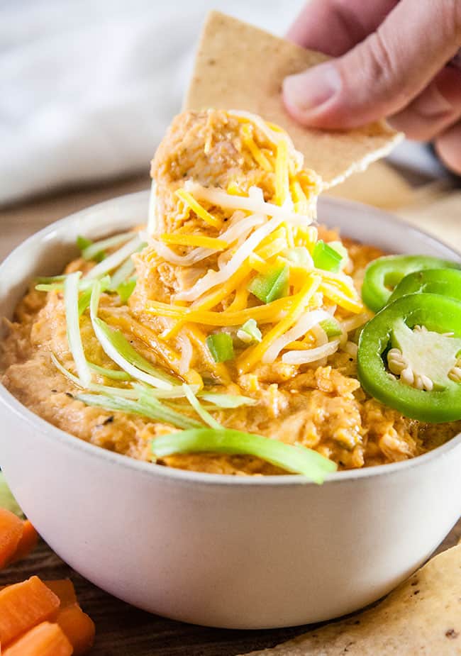 Crockpot Cheesy Buffalo Chicken Dip