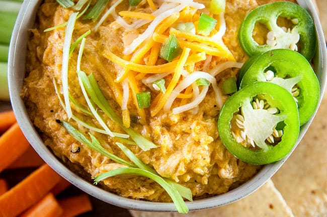 Crockpot Cheesy Buffalo Chicken Dip