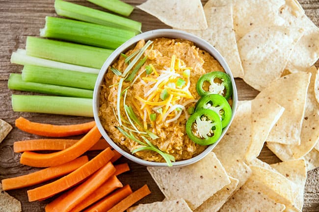 Crockpot Cheesy Buffalo Chicken Dip