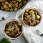 Parmesan Balsamic Chicken and Brussel Sprouts Skillet