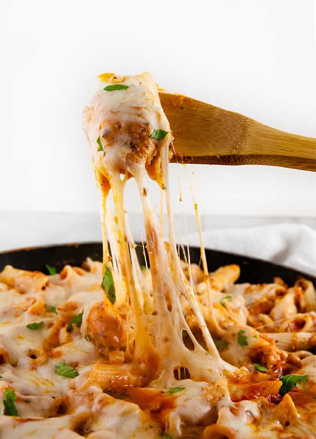 Cheesy Chicken Ziti Skillet