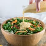 Buffalo Chicken Caesar Salad with Kale and Parmesan Cheese Crisps