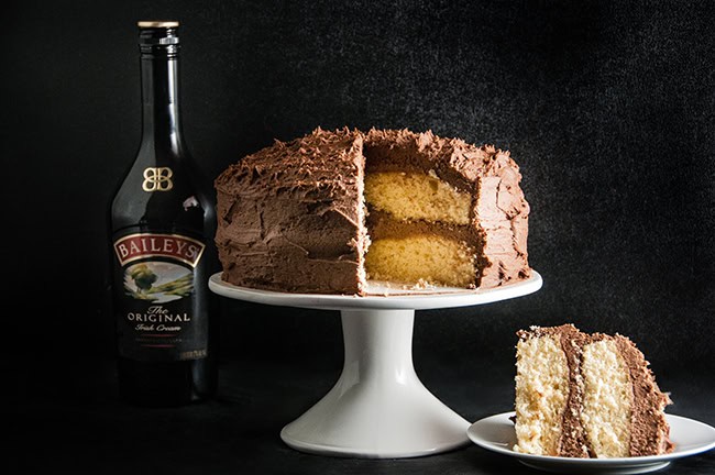 Shortcut Bailey's Cake with Chocolate Bailey's Icing