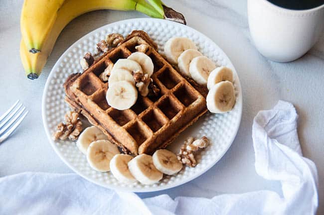 Gluten Free Banana Bread Waffles