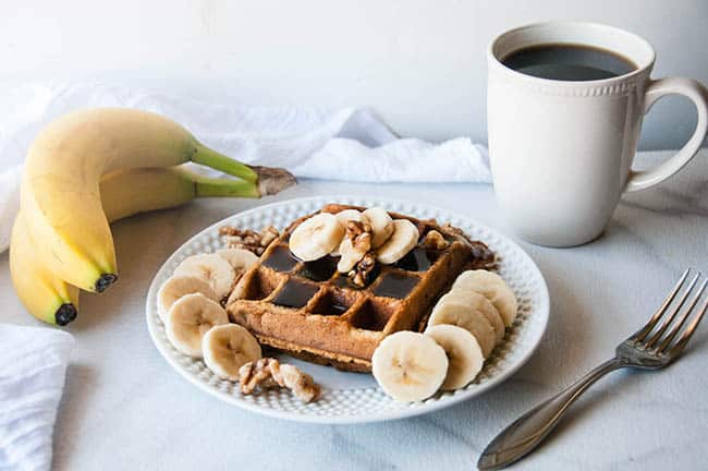 Gluten Free Banana Bread Waffles