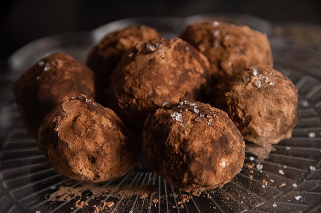 Easy French Entertaining: a loaded Cheese Plate with Sea Salt Chocolate Truffles