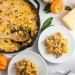 Pumpkin Macaroni and Cheese with Pancetta and Peas