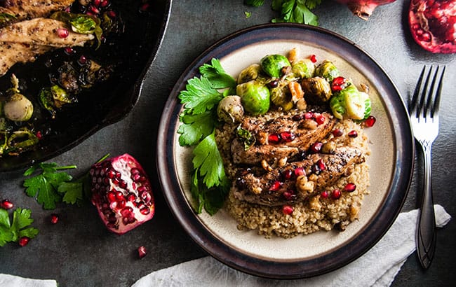 Balsamic Pomegranate Chicken Skillet