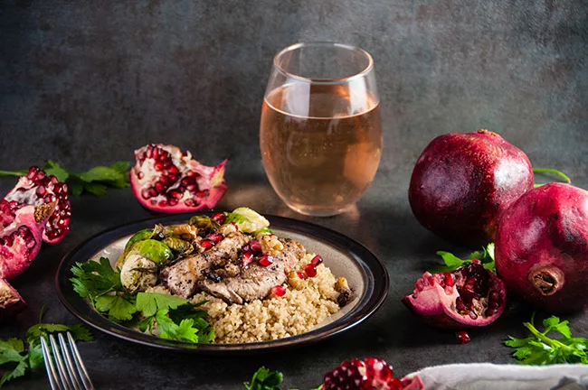 Balsamic Pomegranate Chicken Skillet