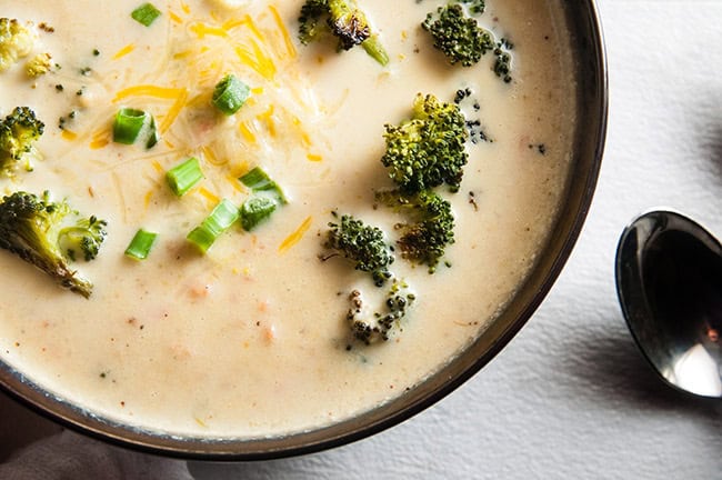 Skinny Broccoli Cheese Soup with Hidden Veggies