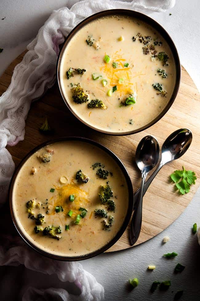 Skinny Broccoli Cheese Soup with Hidden Veggies