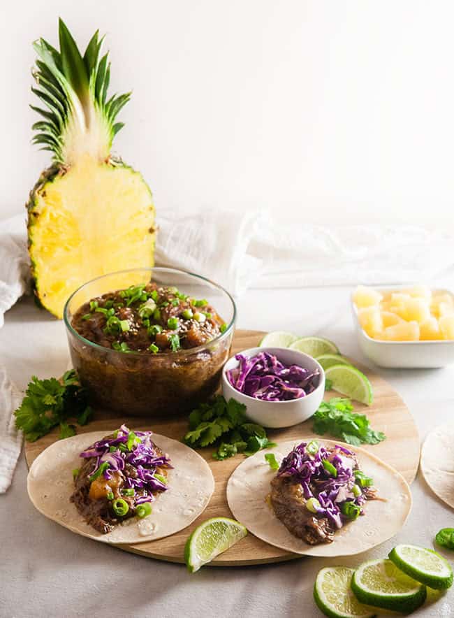 Slow Cooker Pineapple Beef Tacos