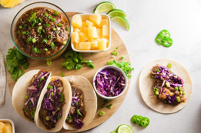 Slow Cooker Pineapple Beef Tacos