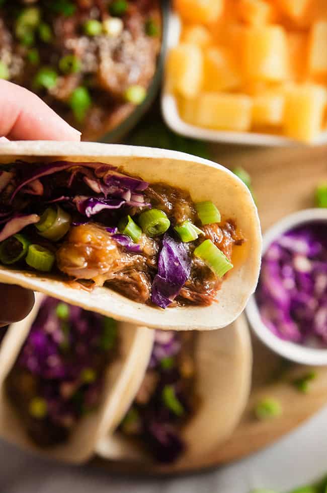 Slow Cooker Pineapple Beef Tacos