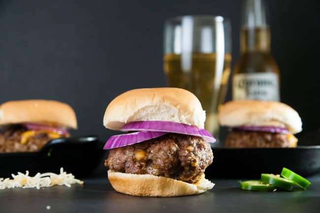 Beer Cheese Stuffed Burgers