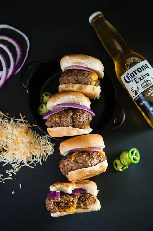 Beer Cheese Stuffed Burgers