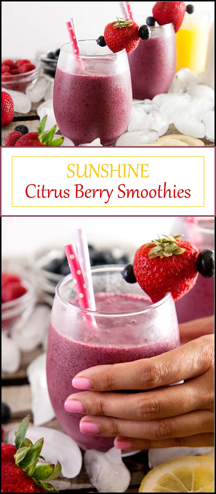A light and refreshing no sugar added citrus berry smoothie recipe perfect for summer breakfast or snacks from www.seasonedsprinkles.com