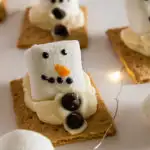 Cute little melted snowmen s'mores