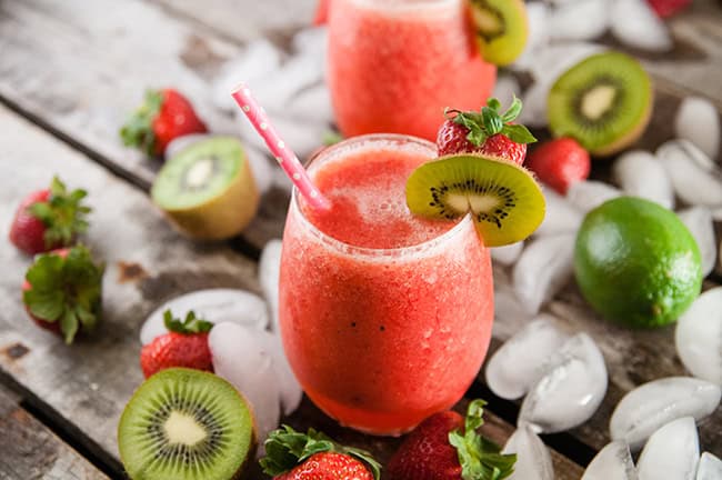 Sparkling Strawberry Kiwi Slushies