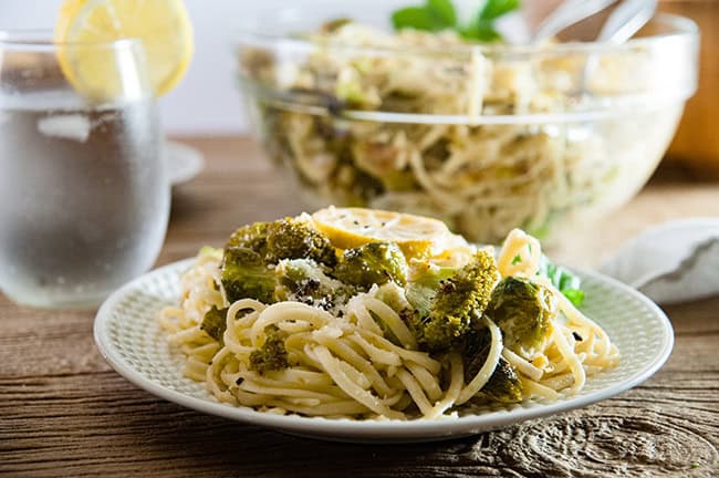 Roasted Broccoli and Brussel Sprouts Pasta