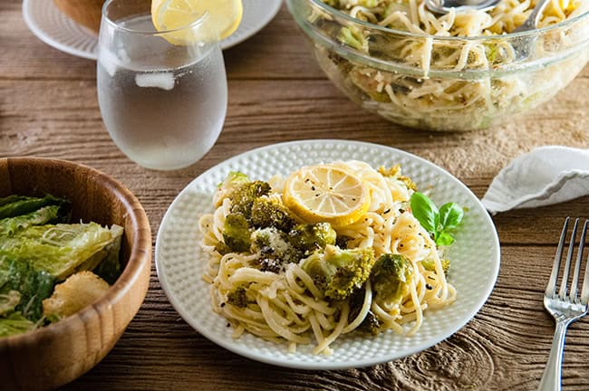 Roasted Broccoli and Brussel Sprouts Pasta