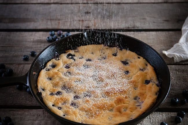 Shortcut Skillet Blueberry Baked Pancake