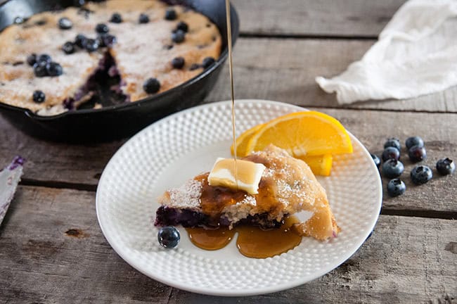 Shortcut Skillet Blueberry Baked Pancake