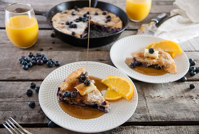 Shortcut Skillet Blueberry Baked Pancake