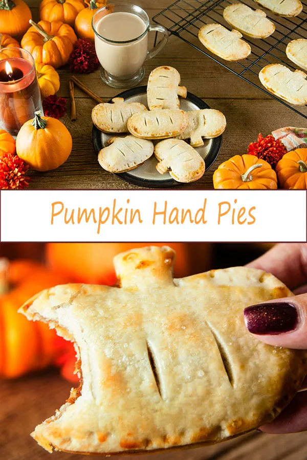 These mini pumpkin hand pies are a fun, handheld take on pumpkin pie that's perfect for Halloween, Thanksgiving, and other fall occasions where you need a delicious fall dessert from www.SeasonedSprinkles.com