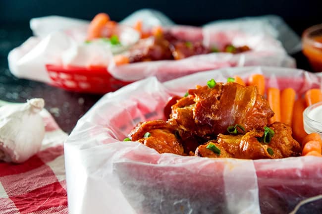 Easy Bacon Wrapped Buffalo Wings Two Ways