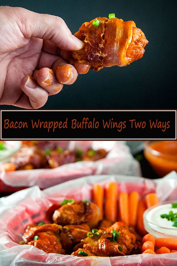 Easy bacon wrapped buffalo wings two ways are the perfect football and tailgating appetizer from www.SeasonedSprinkles.com