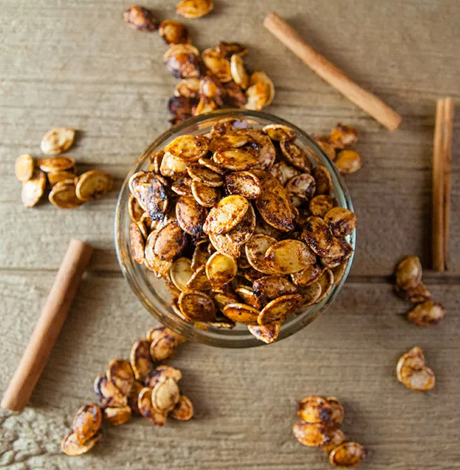 Sweet and Spicy Roasted Pumpkin Seeds
