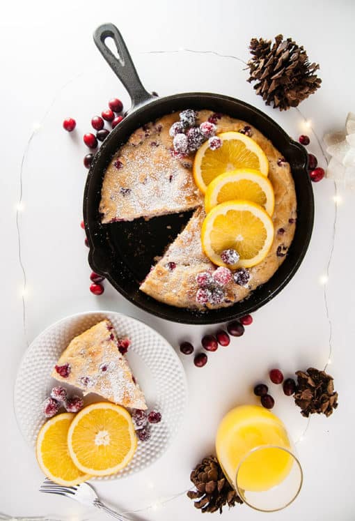 Cranberry Orange Baked Pancake - Seasoned Sprinkles - Easy Breakfast Pancake Recipe With Cranberry Orange Sauce