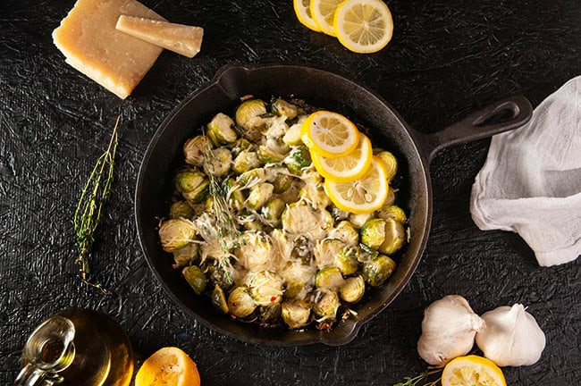 Roasted Garlic Parmesan Brussel Sprouts