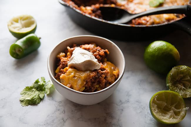 Beef and Quinoa Taco Skillet