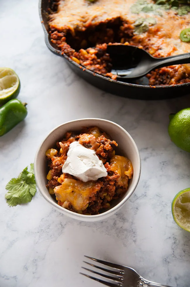 Beef and Quinoa Taco Skillet