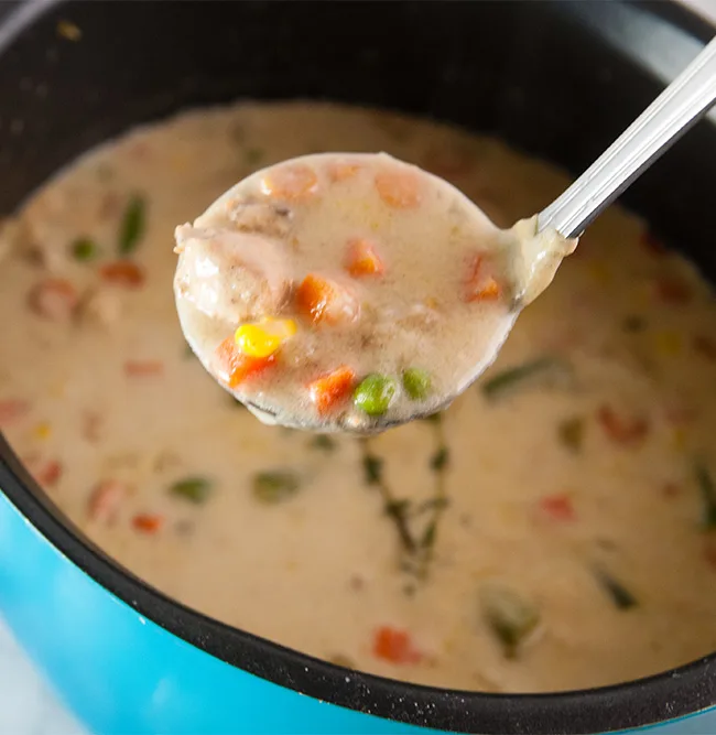 Chicken pot pie soup