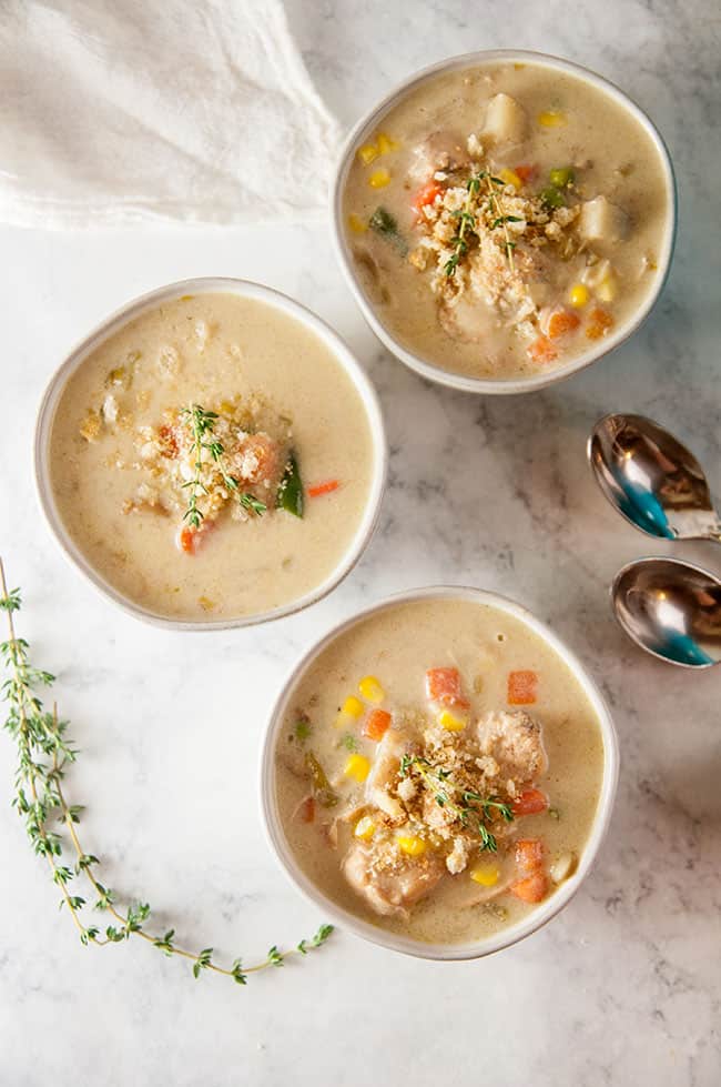 Chicken pot pie soup