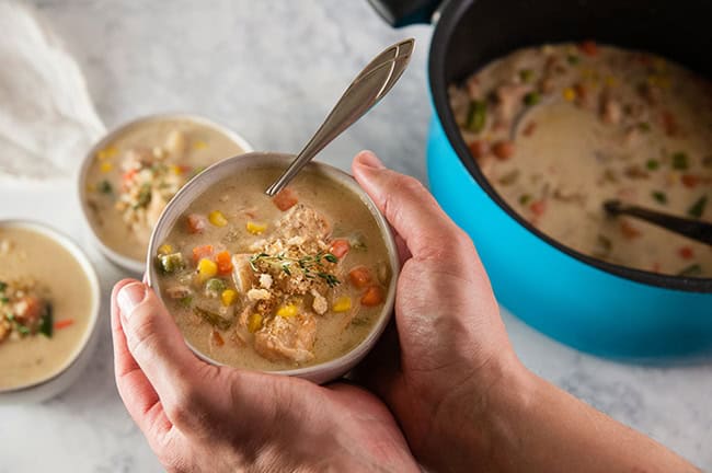 Chicken pot pie soup